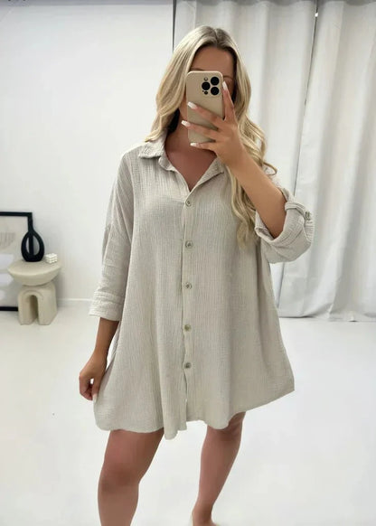 Leonie | Oversized Shirt mit paillettenbesetztem Rücken