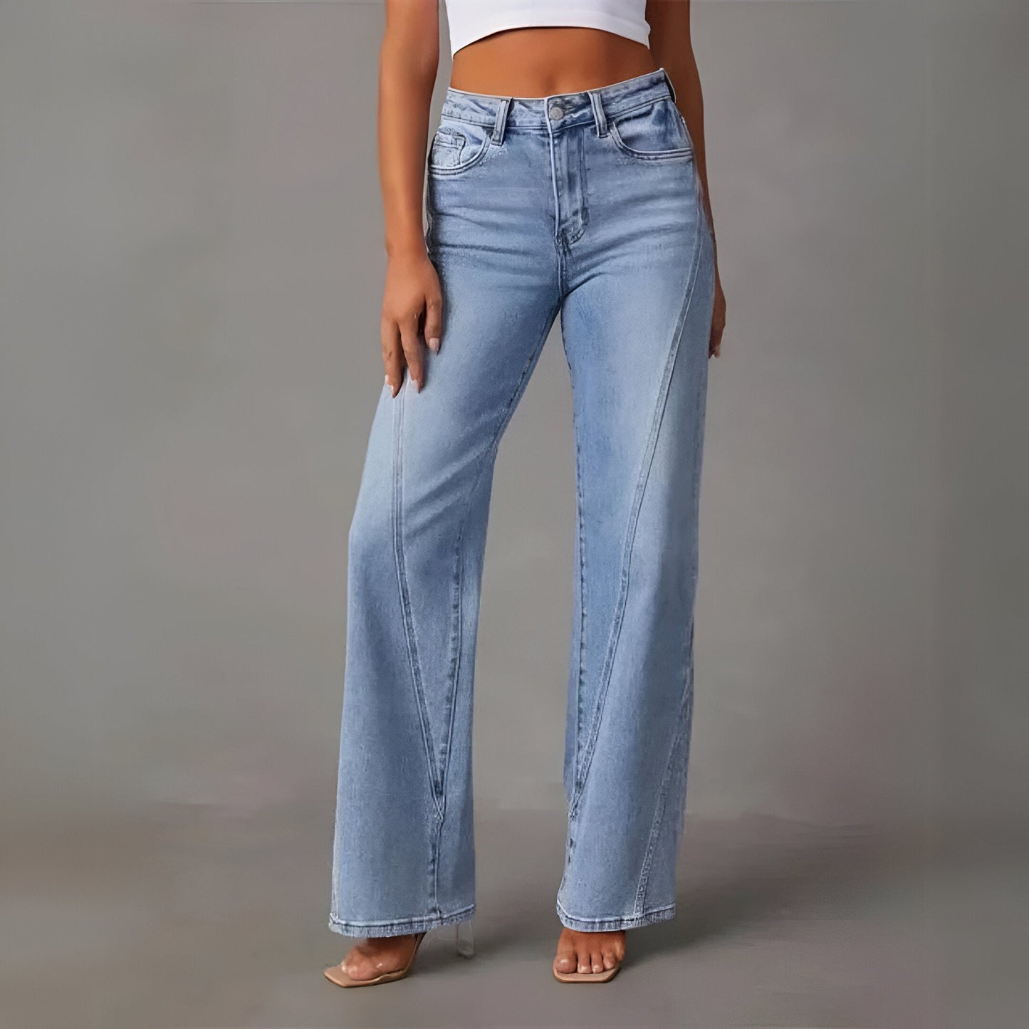 Leokadia | Damen High-Waist Jeans | Weites Bein