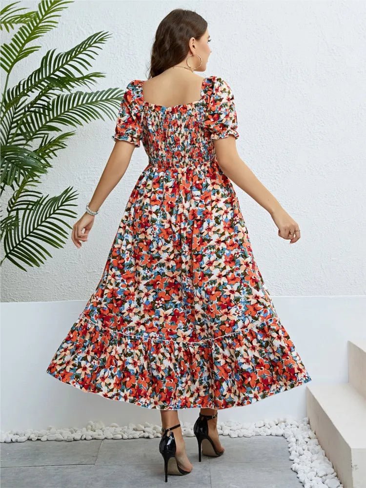 Magdalena | Damen Blumenkleid | Midi-Länge